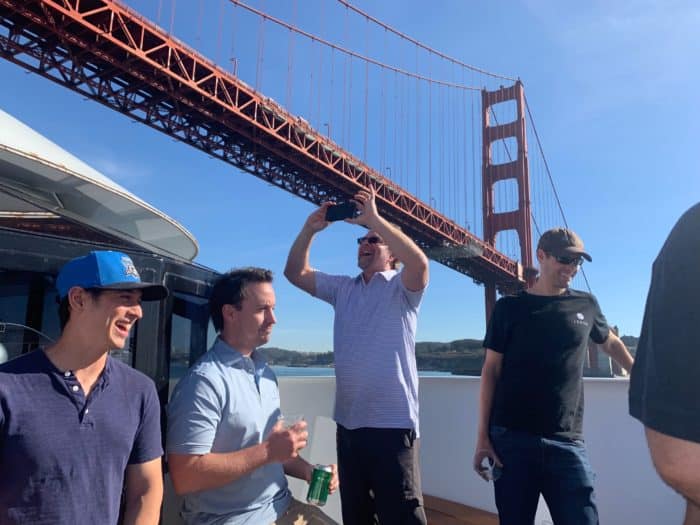 A boat tour under the Golden Gate Bridge