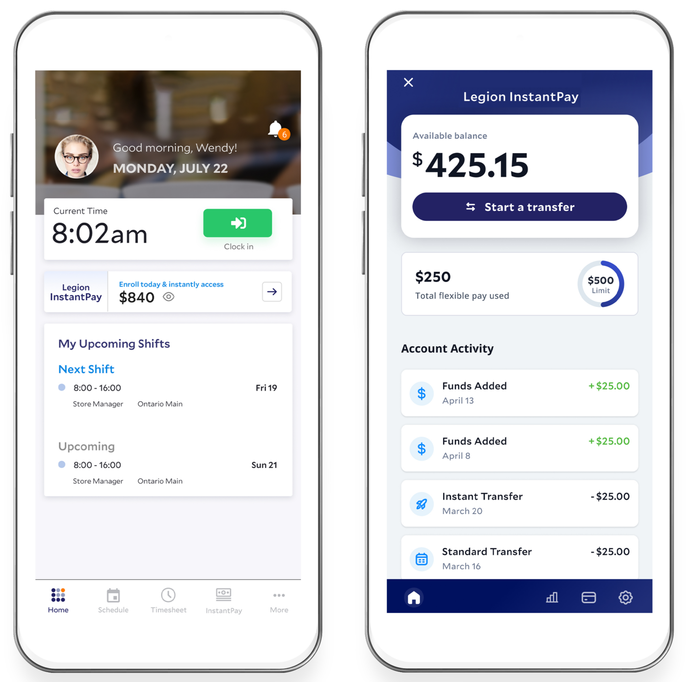 Instant Pay Gradient InstantPay Software For Earned Wage Access | Legion WFM