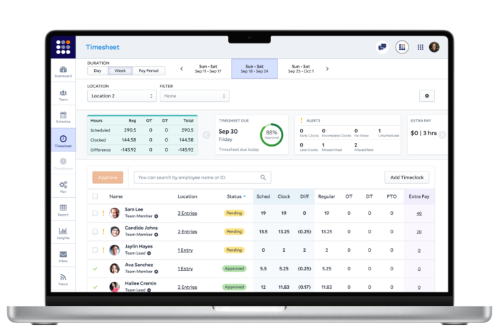 Timesheet Products Timesheets example